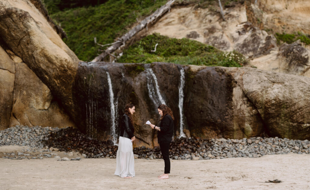 The Oregon Coast is a scenic and memorable location for a destination elopement.