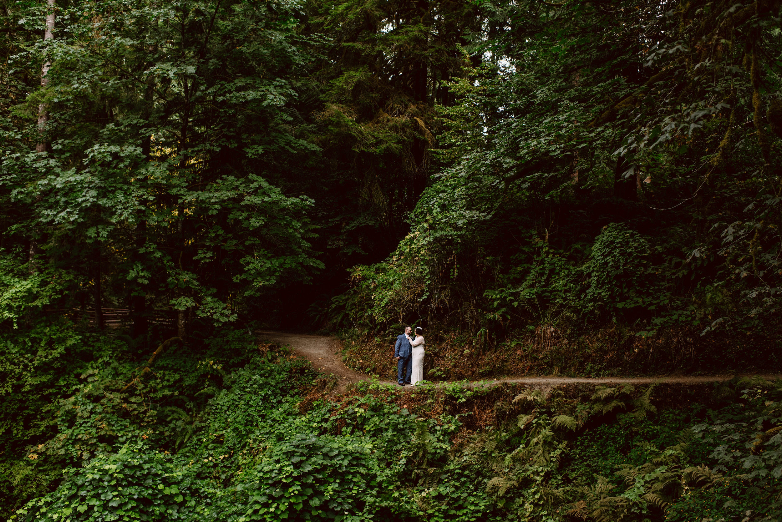 The PNW has many green, lush forests that are perfect for an intimate wedding.